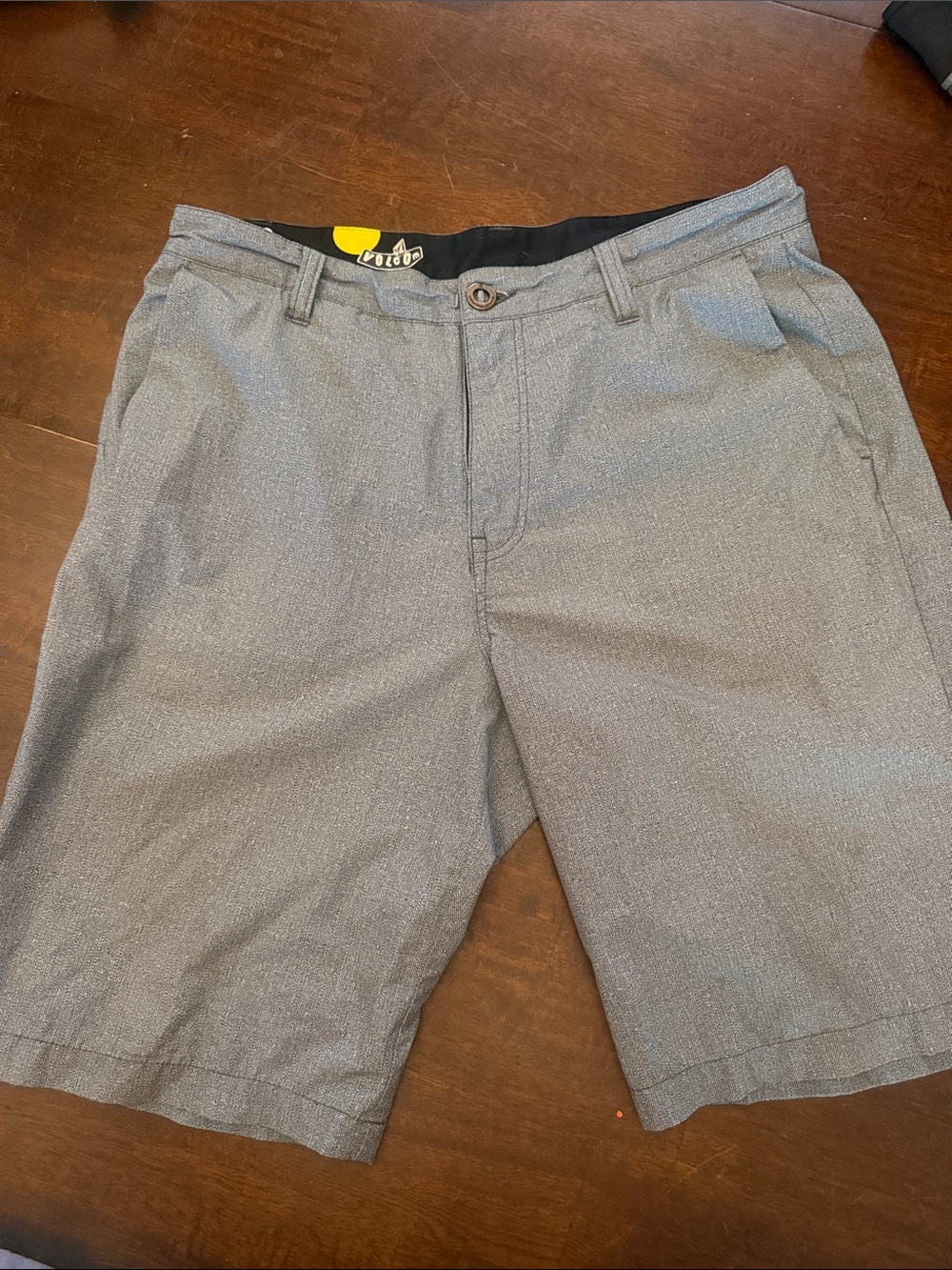 Volcom Heather Gray Flat-Front Men's Shorts